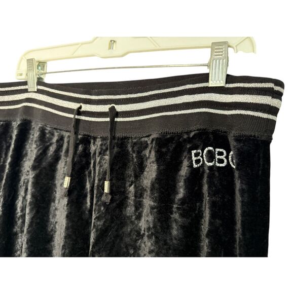 BCBG Maxazria Women’s Large Velour Tracksuit Black Matching Set Rhinestones Y2K - Picture 8 of 12